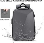 FENRUIEN Anti Theft Laptop Backpack for Men, Expandable Waterproof Hardshell Backpack with USB Port, Black Business Travel Computer Bag 15.6 Inch - Image 4